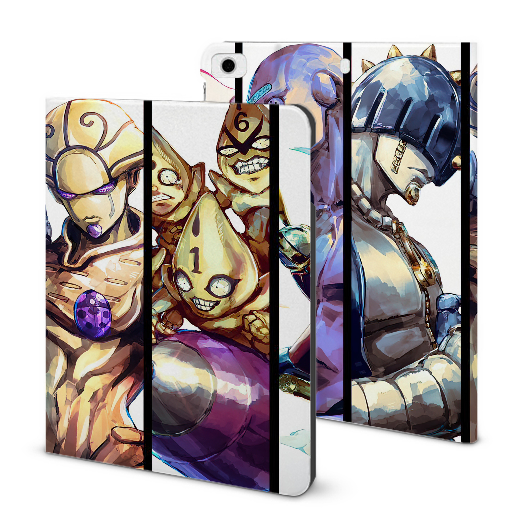 （画像用） ジョジョの奇妙な冒険 JoJo's Bizarre Adventure IPad ケース ブック型 PUレザー TPU 耐衝撃 軽量 薄型 ペン収納なし 全面保護 IPad 各モデル対応